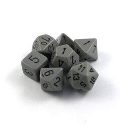Dice Set - 4-20 - Opaque Poly Dark Grey W/Black