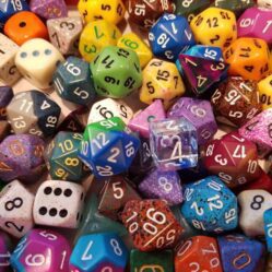 Dice - Polyhedral and Dot (Assorted Colours and Sizes)
